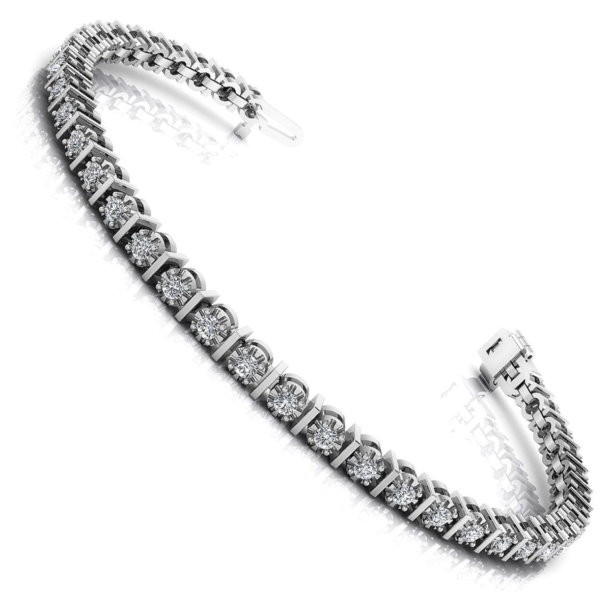 0.50-2.00 CT Round Cut Diamonds - Tennis Bracelet - Primestyle.com