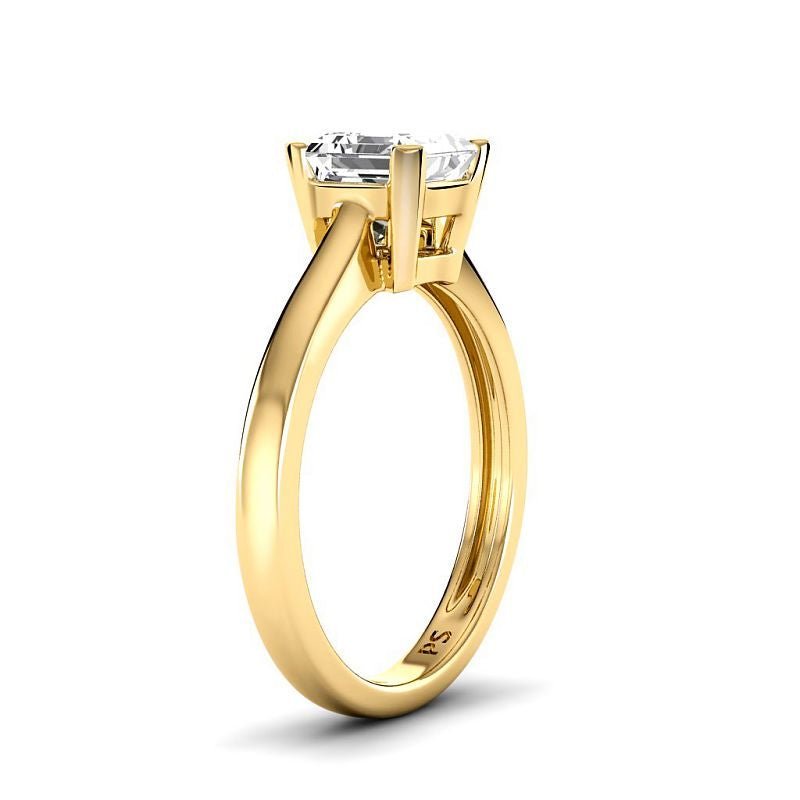 0.50-6.00 CT Ascher Cut Diamonds - Solitaire Rings