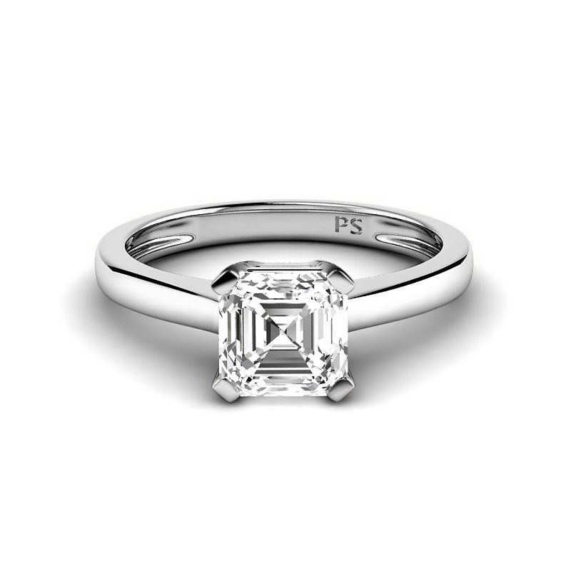 0.50 - 3.00 CT Ascher Cut Lab Grown Diamonds - Solitaire Ring - Primestyle.com