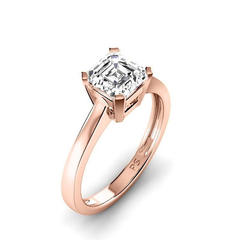 0.50 - 3.00 CT Ascher Cut Lab Grown Diamonds - Solitaire Ring - Primestyle.com