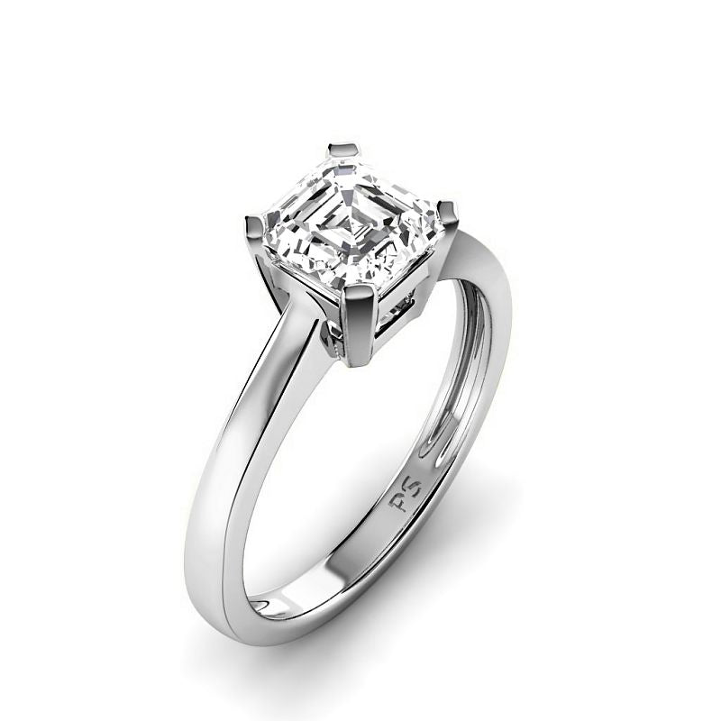 0.50-6.00 CT Ascher Cut Diamonds - Solitaire Rings