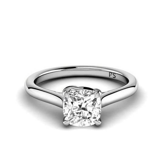 0.50-3.00 CT Cushion Cut Lab Grown Diamonds - Solitaire Ring