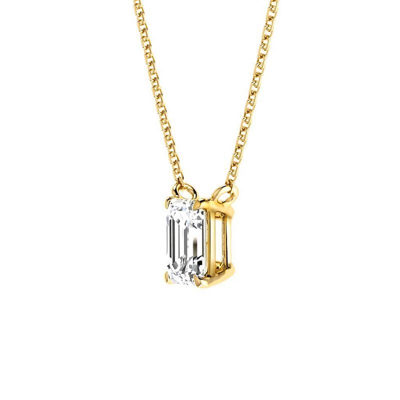 0.50-3.00 CT Emerald Cut Lab Grown Diamonds - Solitaire Pendant - Primestyle.com