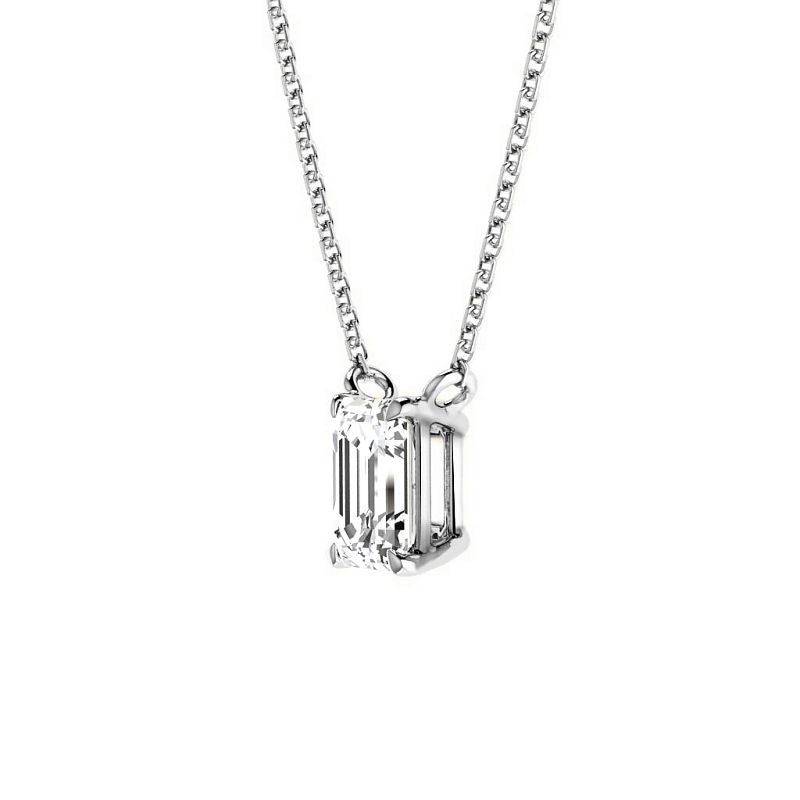 0.50-3.00 CT Emerald Cut Lab Grown Diamonds - Solitaire Pendant - Primestyle.com