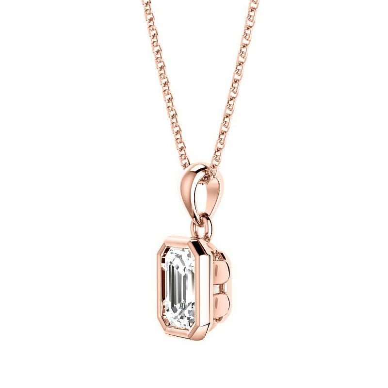 0.50 - 3.00 CT Emerald Cut Lab Grown Diamonds - Solitaire Pendant - Primestyle.com