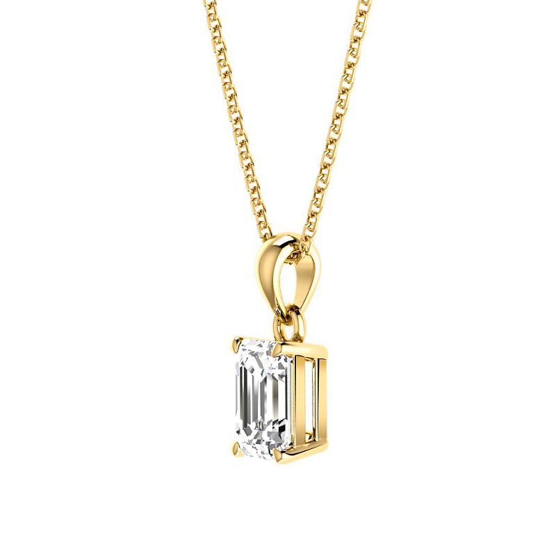 0.50-3.00 CT Emerald Cut Lab Grown Diamonds - Solitaire Pendant - Primestyle.com