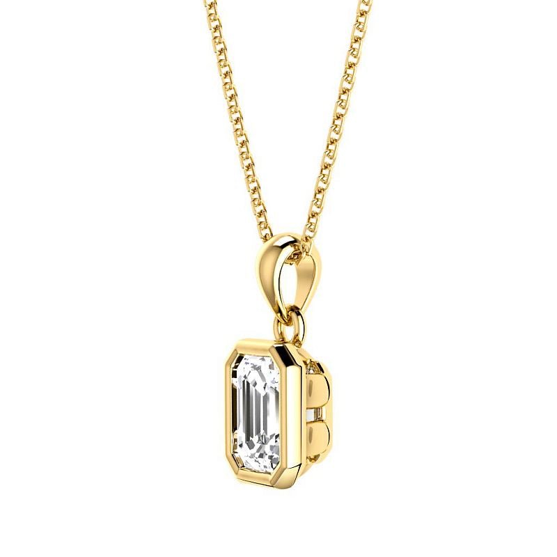 0.50-3.00 CT Emerald Cut Lab Grown Diamonds - Solitaire Pendant - Primestyle.com