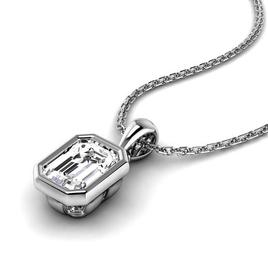0.50-3.00 CT Emerald Cut Lab Grown Diamonds - Solitaire Pendant