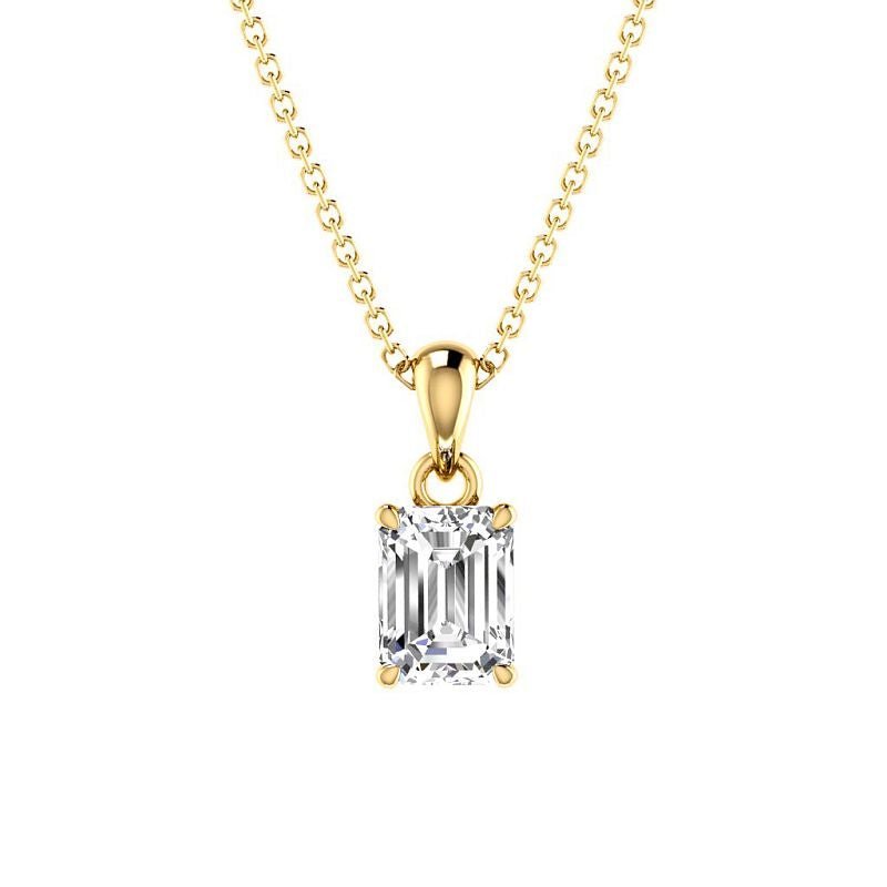 0.50-6.00 CT Emerald Cut Diamonds - Solitaire Pendant