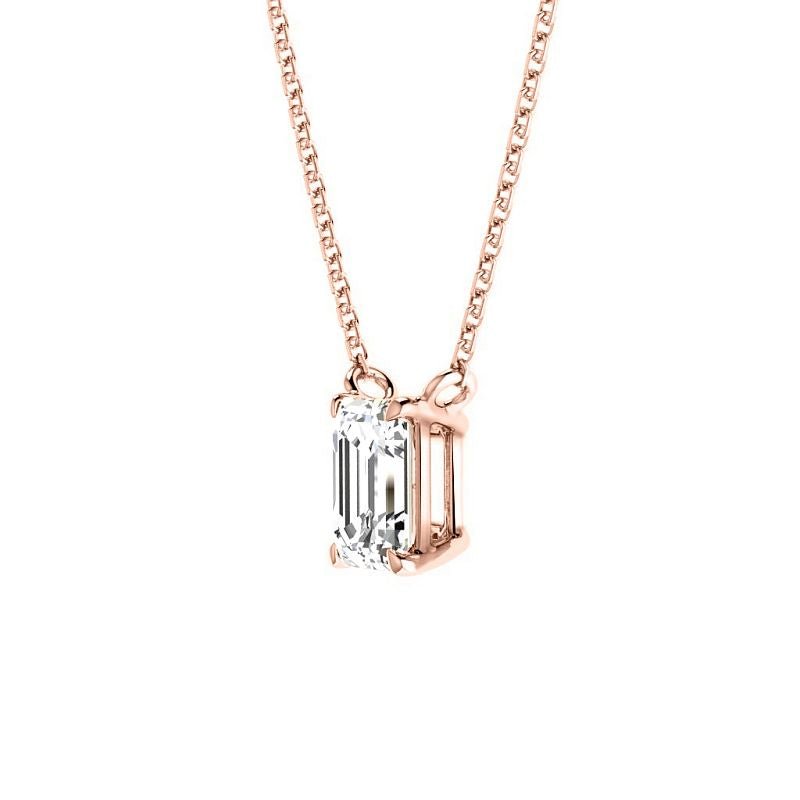 0.50-3.00 CT Emerald Cut Lab Grown Diamonds - Solitaire Pendant - Primestyle.com