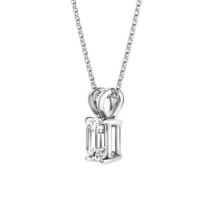 0.50-3.00 CT Emerald Cut Lab Grown Diamonds - Solitaire Pendant - Primestyle.com