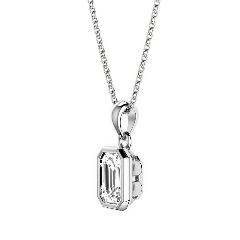 0.50-3.00 CT Emerald Cut Lab Grown Diamonds - Solitaire Pendant - Primestyle.com