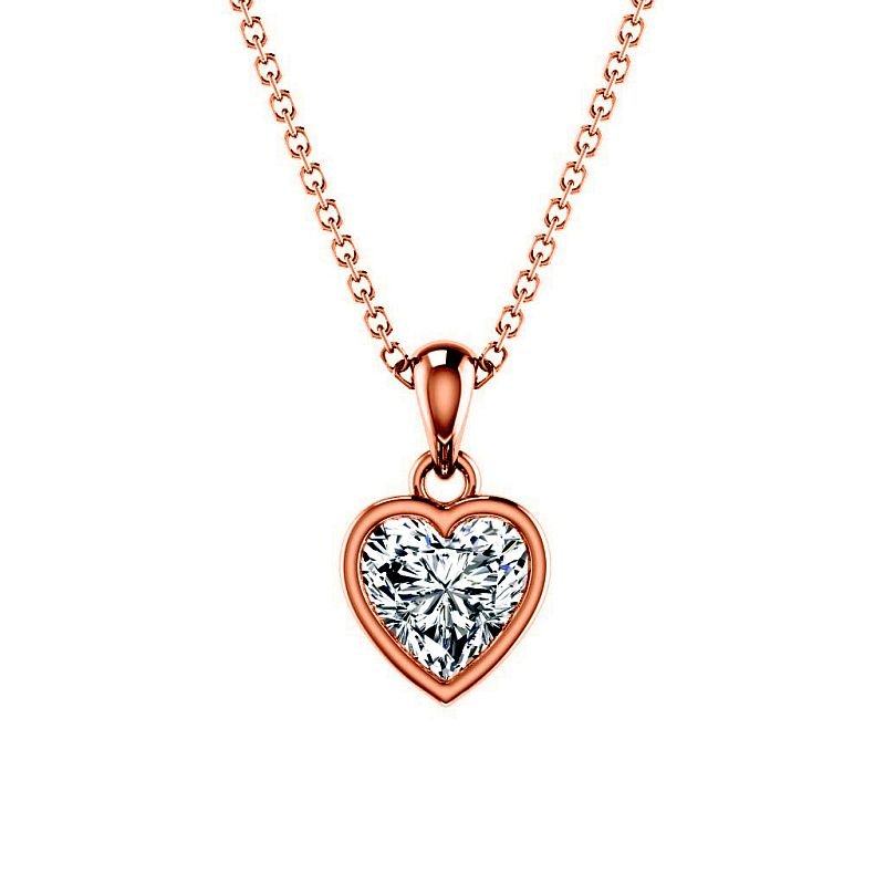 0.50-3.00 CT Heart Cut Lab Grown Diamonds - Solitaire Pendant - Primestyle.com