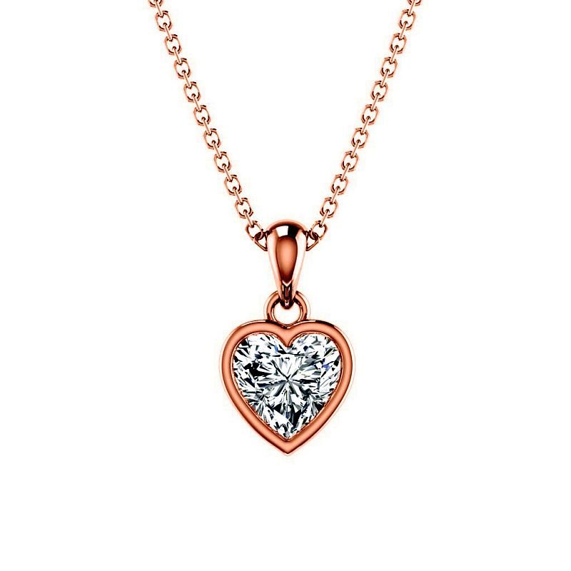 0.50-6.00 CT Heart Cut Diamonds - Solitaire Pendant