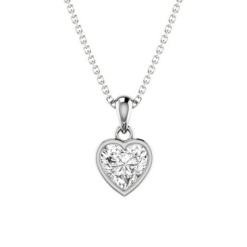 0.50-3.00 CT Heart Cut Lab Grown Diamonds - Solitaire Pendant - Primestyle.com
