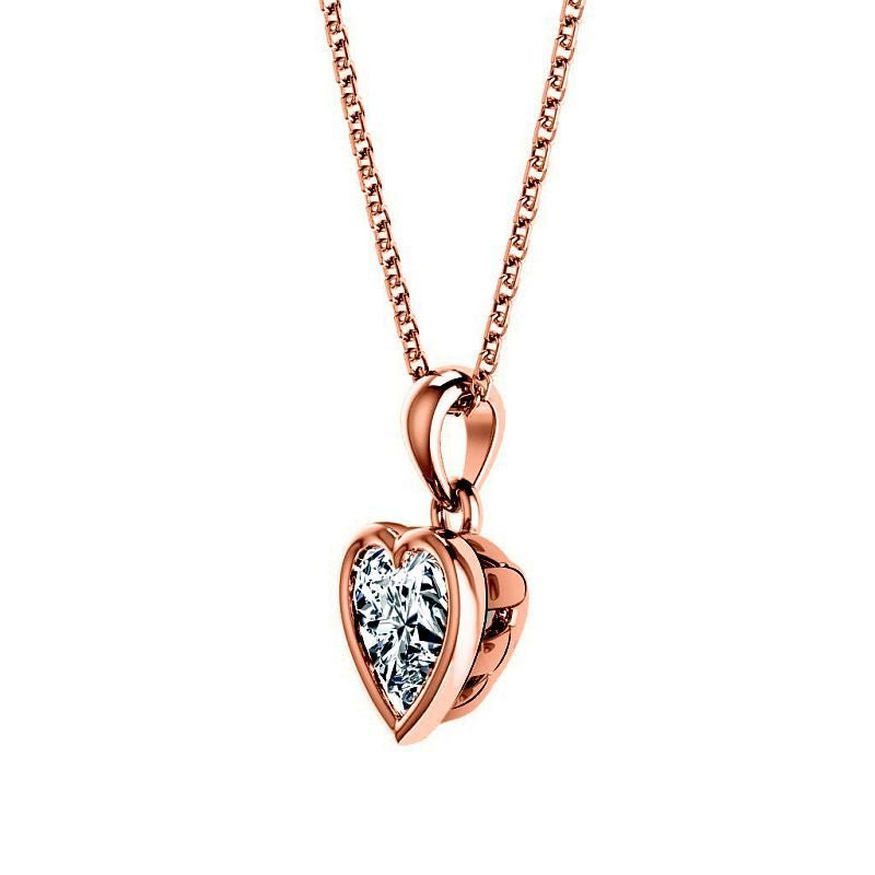 0.50 - 3.00 CT Heart Cut Lab Grown Diamonds - Solitaire Pendant - Primestyle.com