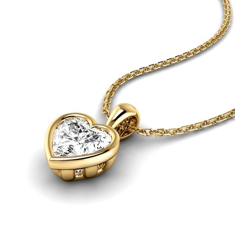 0.50 - 3.00 CT Heart Cut Lab Grown Diamonds - Solitaire Pendant - Primestyle.com