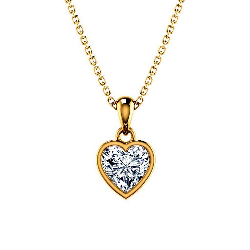 0.50-3.00 CT Heart Cut Lab Grown Diamonds - Solitaire Pendant - Primestyle.com