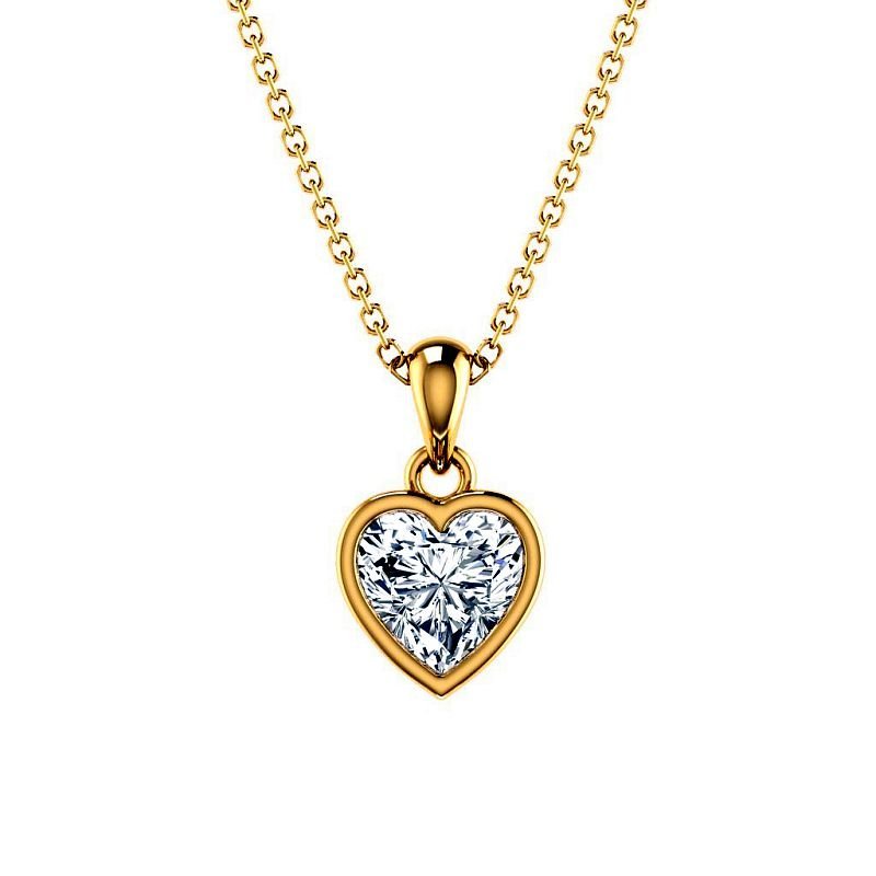 0.50 - 3.00 CT Heart Cut Lab Grown Diamonds - Solitaire Pendant - Primestyle.com