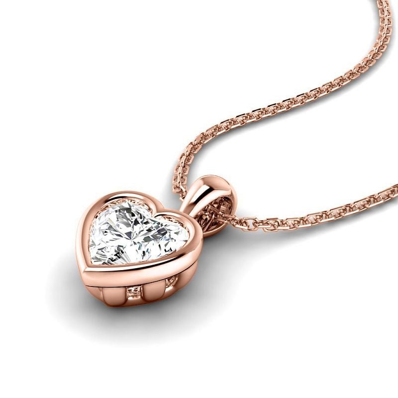 0.50-6.00 CT Heart Cut Diamonds - Solitaire Pendant