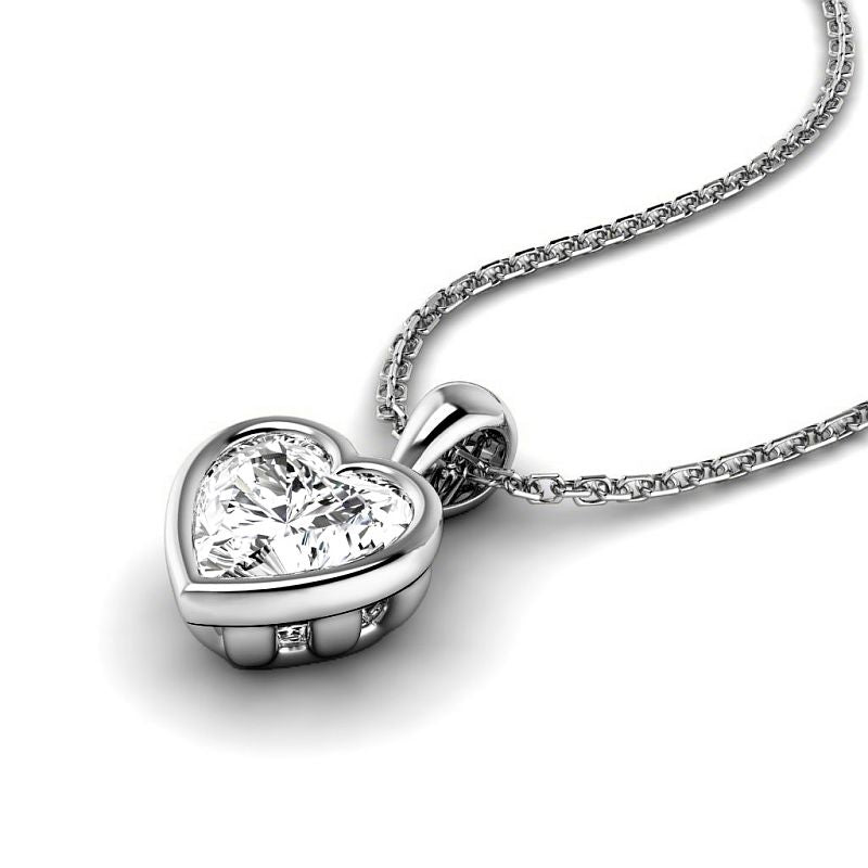 0.50-3.00 CT Heart Cut Lab Grown Diamonds - Solitaire Pendant - Primestyle.com