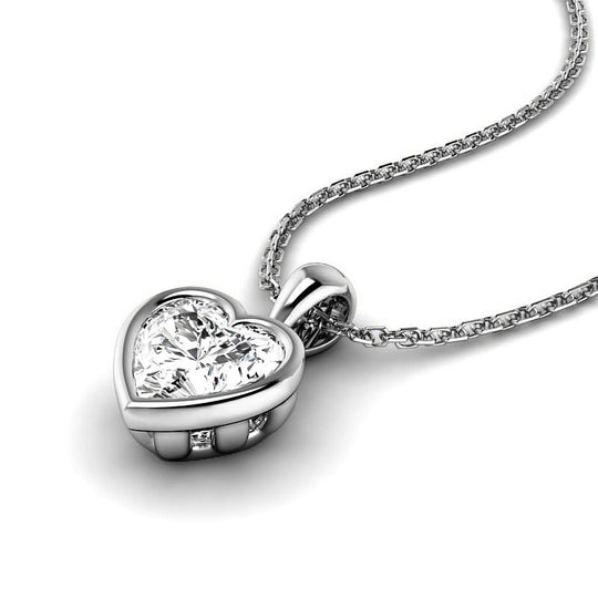 0.50-3.00 CT Heart Cut Lab Grown Diamonds - Solitaire Pendant