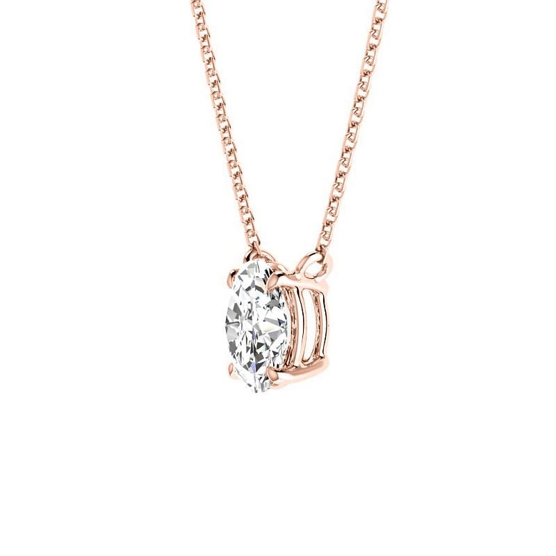 0.50-3.00 CT Oval Cut Lab Grown Diamonds - Solitaire Pendant - Primestyle.com