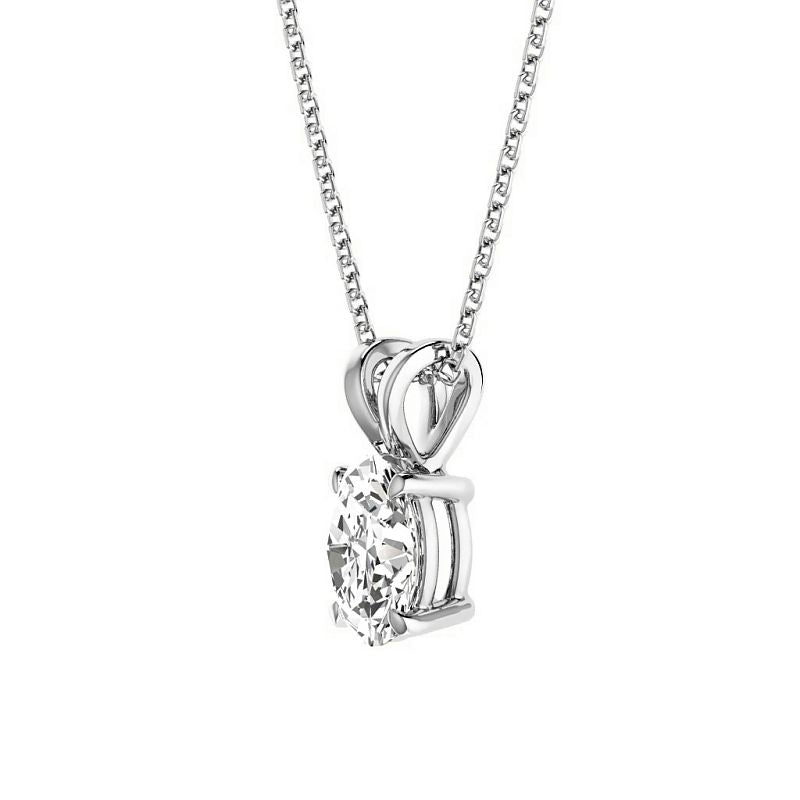 0.50-3.00 CT Oval Cut Lab Grown Diamonds - Solitaire Pendant - Primestyle.com