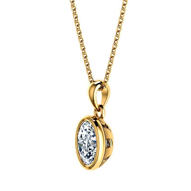 0.50-3.00 CT Oval Cut Lab Grown Diamonds - Solitaire Pendant - Primestyle.com