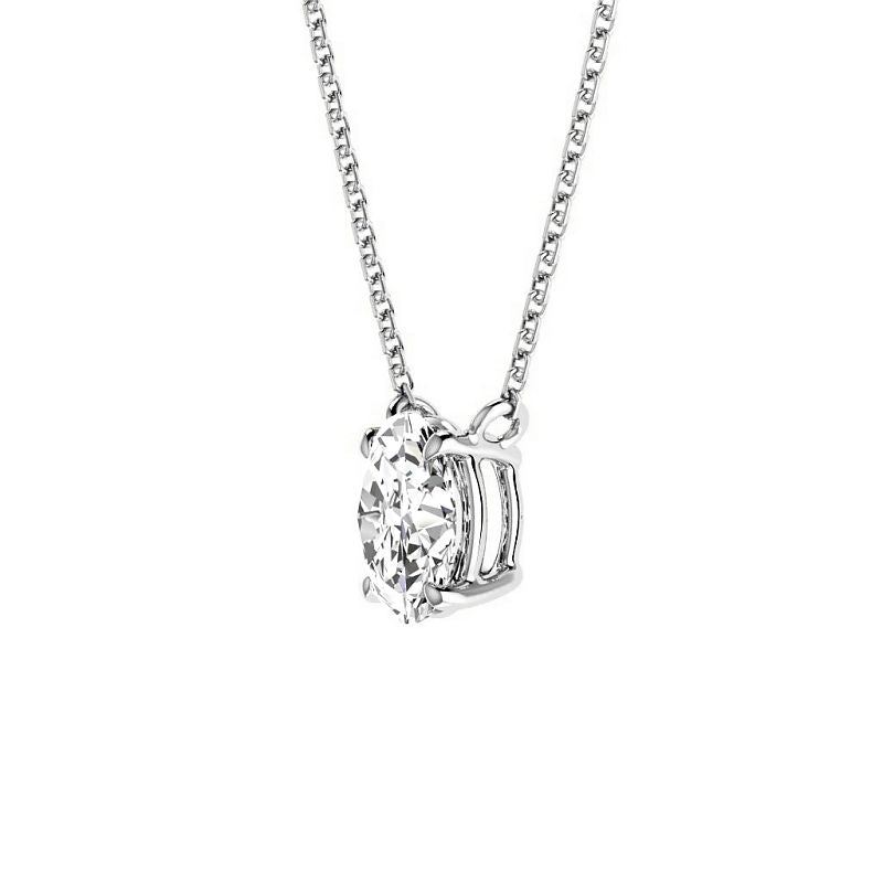 0.50-3.00 CT Oval Cut Lab Grown Diamonds - Solitaire Pendant - Primestyle.com