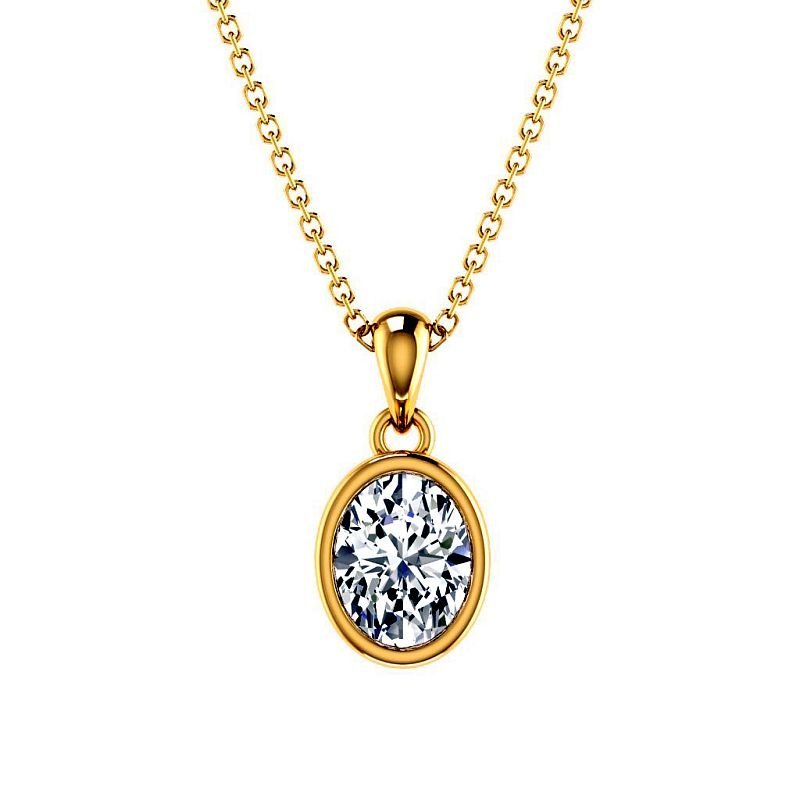 0.50 - 3.00 CT Oval Cut Lab Grown Diamonds - Solitaire Pendant - Primestyle.com