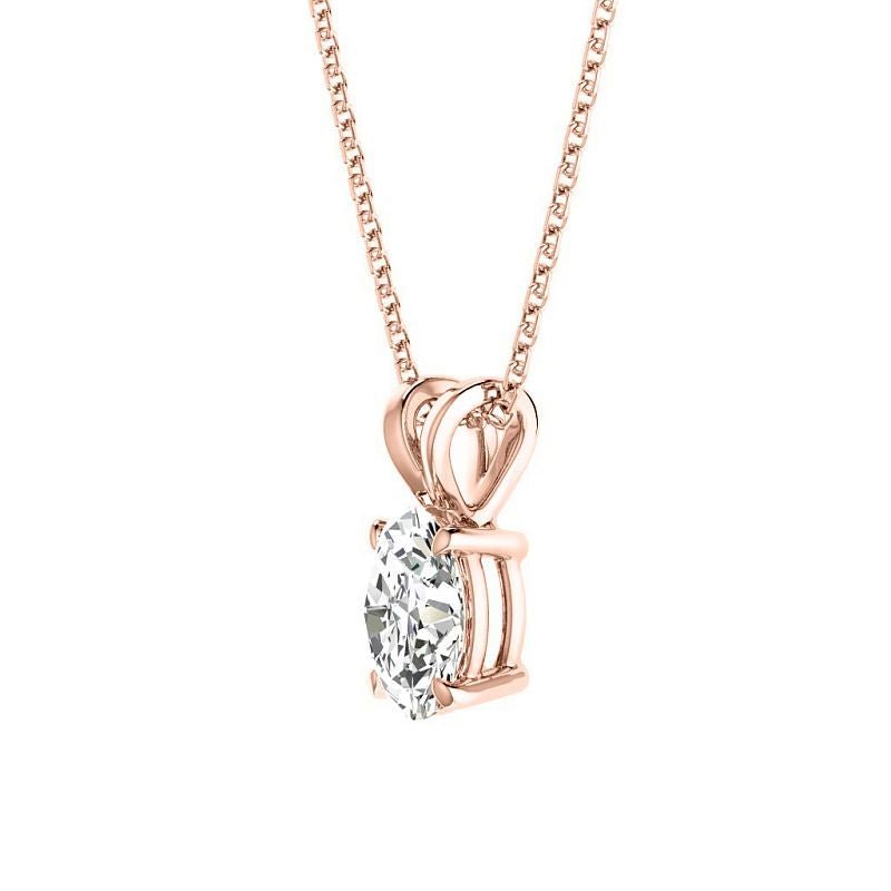 0.50 - 3.00 CT Oval Cut Lab Grown Diamonds - Solitaire Pendant - Primestyle.com