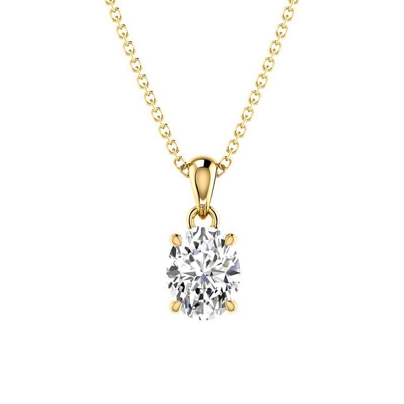 0.50-6.00 CT Oval Cut Diamonds - Solitaire Pendant
