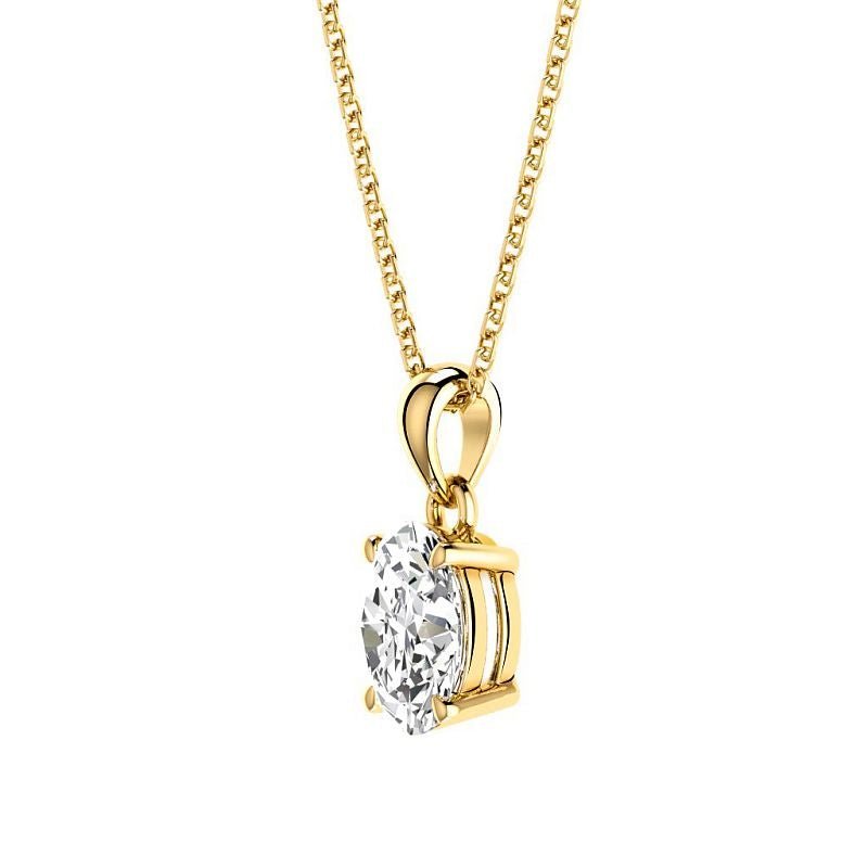 0.50 - 3.00 CT Oval Cut Lab Grown Diamonds - Solitaire Pendant - Primestyle.com