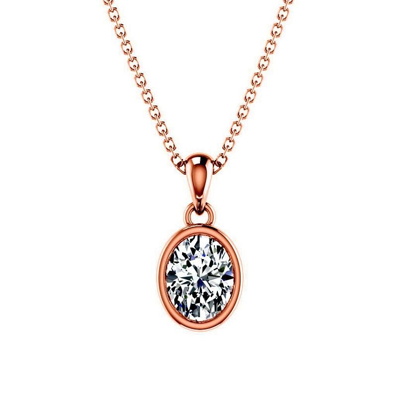0.50-6.00 CT Oval Cut Diamonds - Solitaire Pendant