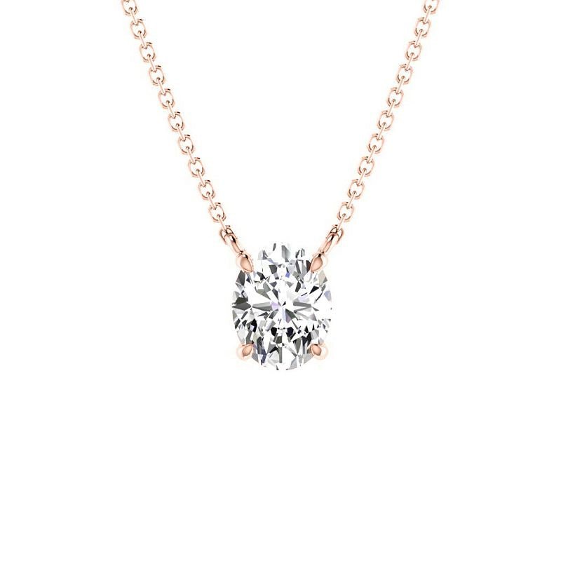 0.50-6.00 CT Oval Cut Diamonds - Solitaire Pendant