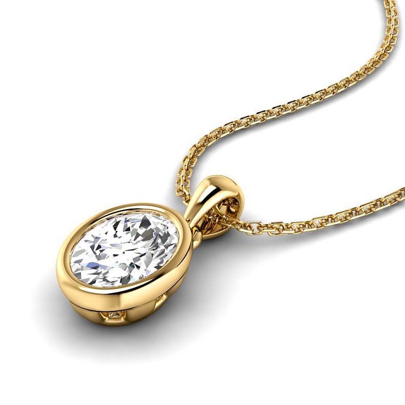 0.50-3.00 CT Oval Cut Lab Grown Diamonds - Solitaire Pendant - Primestyle.com