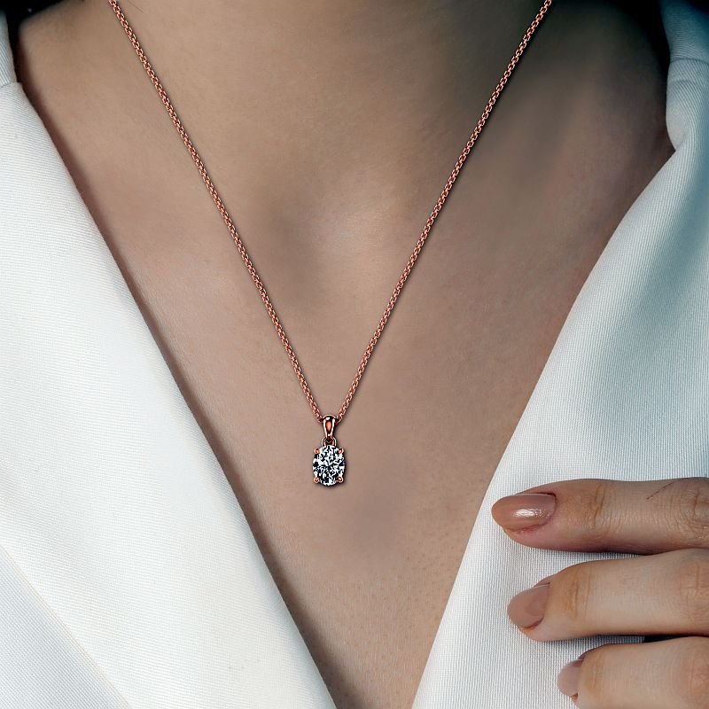 0.50-6.00 CT Oval Cut Diamonds - Solitaire Pendant