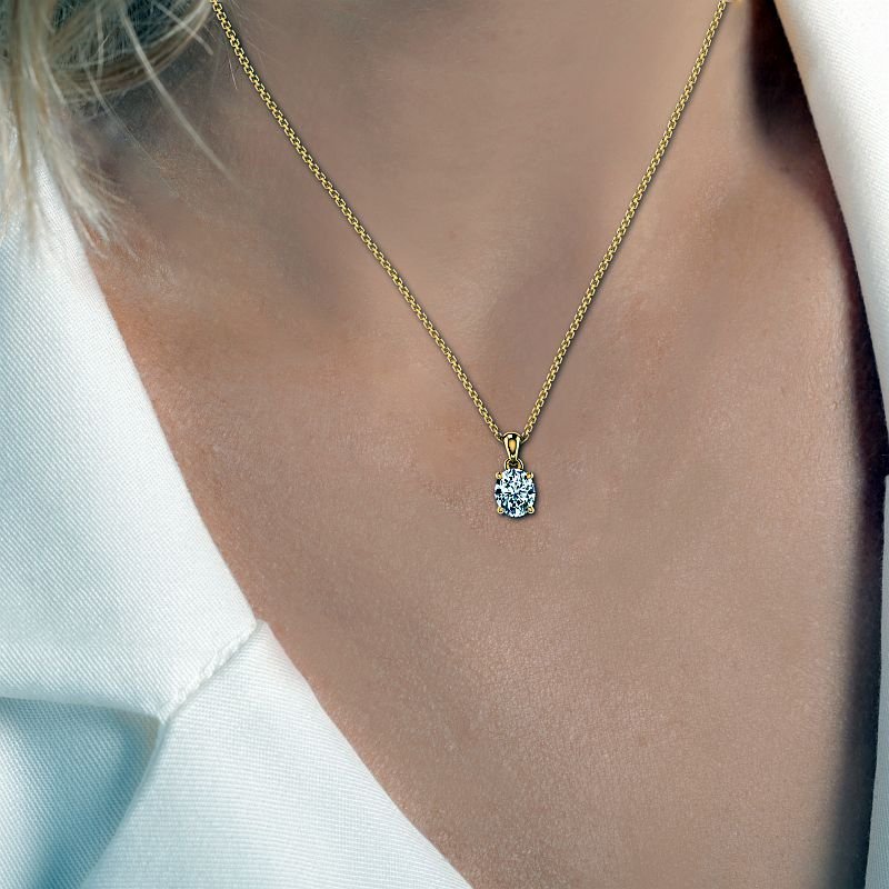 0.50-6.00 CT Oval Cut Diamonds - Solitaire Pendant