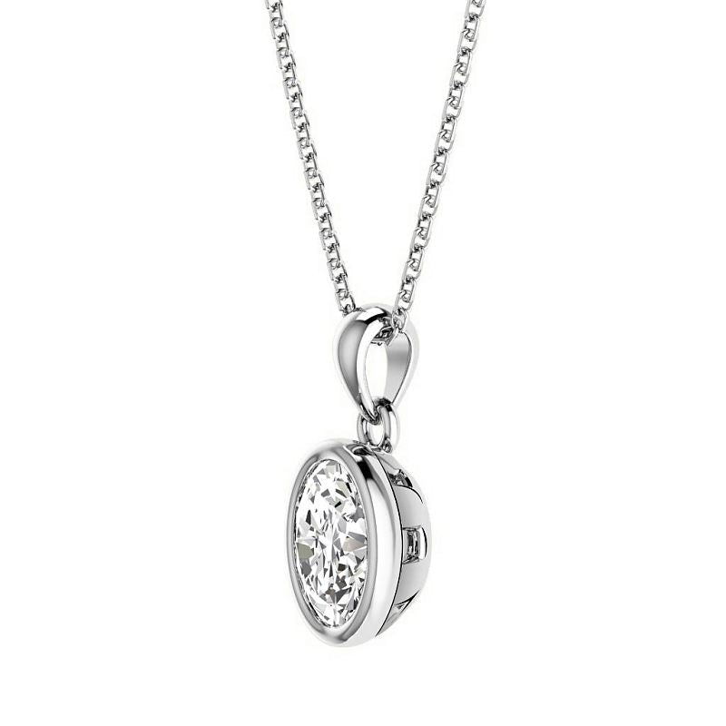 0.50-3.00 CT Oval Cut Lab Grown Diamonds - Solitaire Pendant - Primestyle.com
