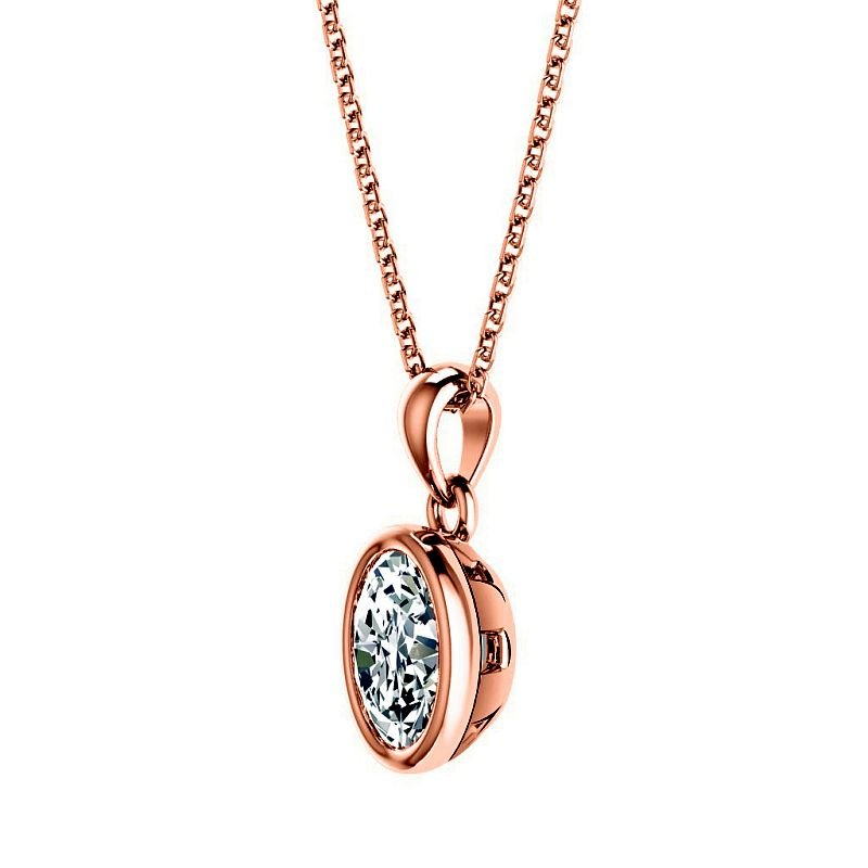 0.50-3.00 CT Oval Cut Lab Grown Diamonds - Solitaire Pendant - Primestyle.com