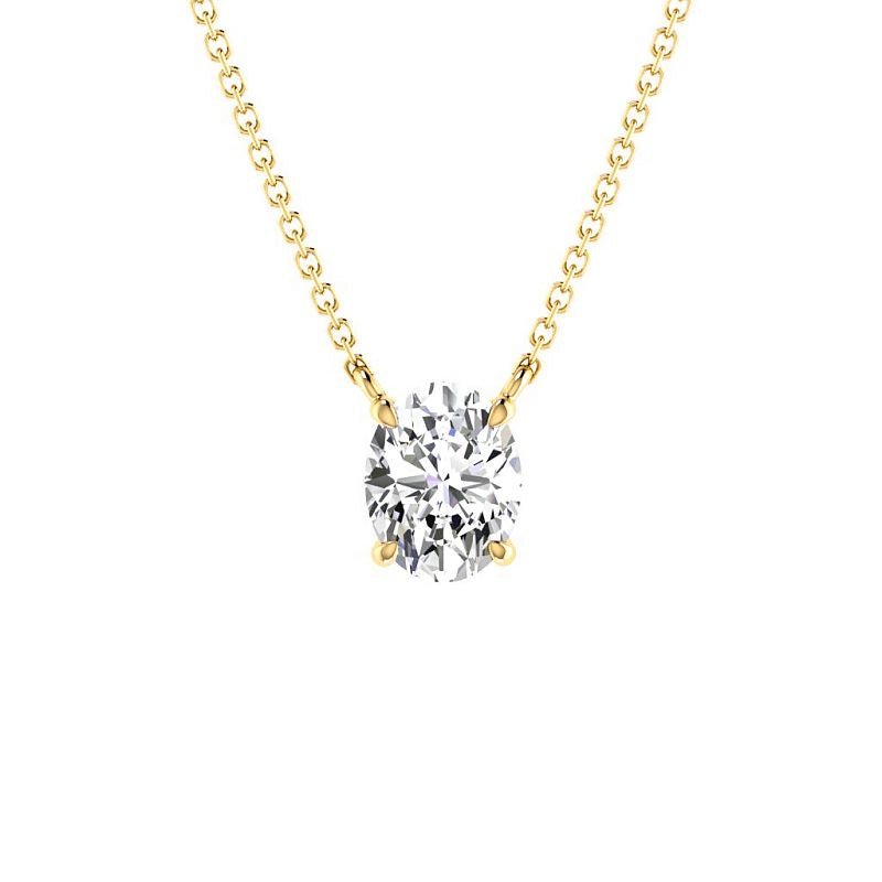0.50-3.00 CT Oval Cut Lab Grown Diamonds - Solitaire Pendant - Primestyle.com