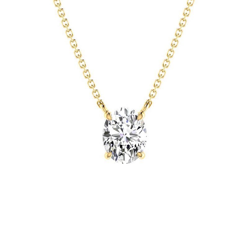 0.50-6.00 CT Oval Cut Diamonds - Solitaire Pendant