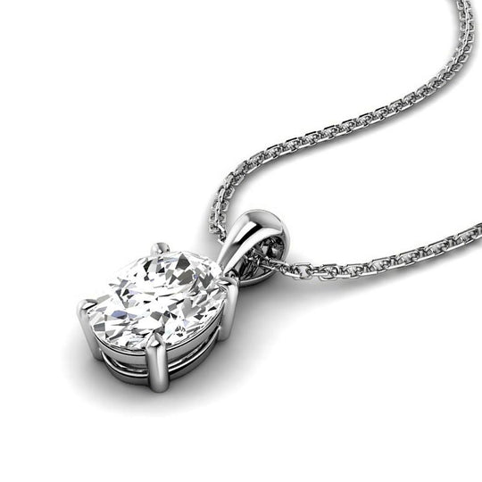 0.50-3.00 CT Oval Cut Lab Grown Diamonds - Solitaire Pendant