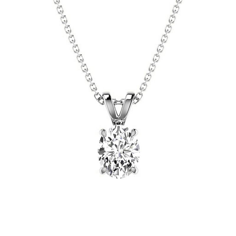 0.50-6.00 CT Oval Cut Diamonds - Solitaire Pendant