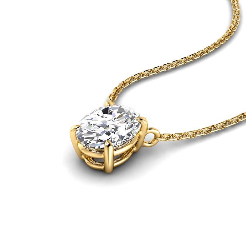 0.50-3.00 CT Oval Cut Lab Grown Diamonds - Solitaire Pendant - Primestyle.com