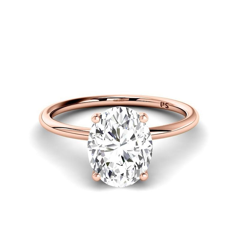 0.50 - 3.00 CT Oval Cut Lab Grown Diamonds - Solitaire Ring - Primestyle.com