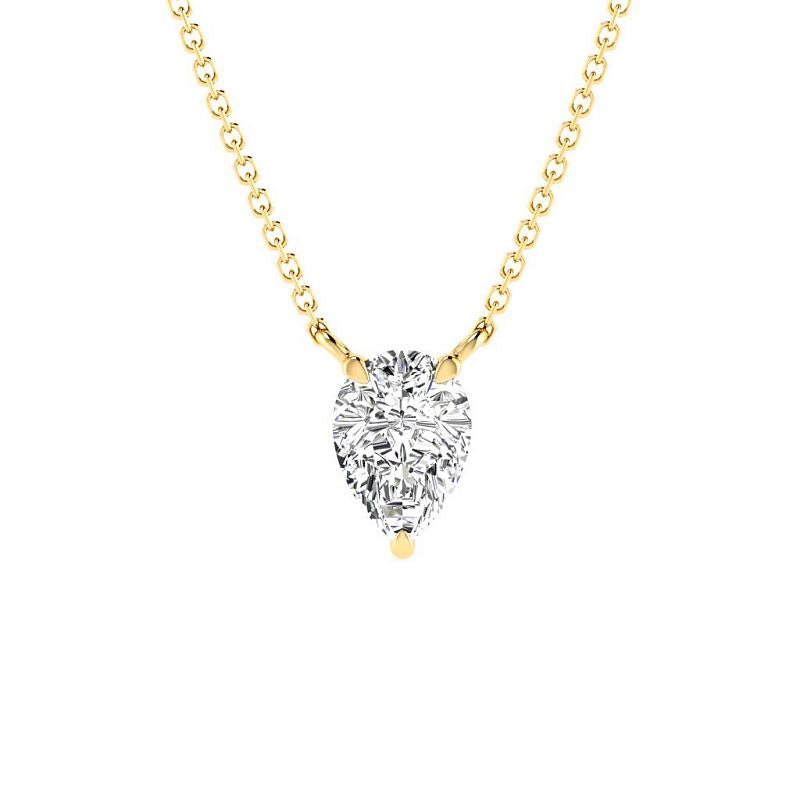 0.50-3.00 CT Pear Cut Lab Grown Diamonds - Solitaire Pendant - Primestyle.com