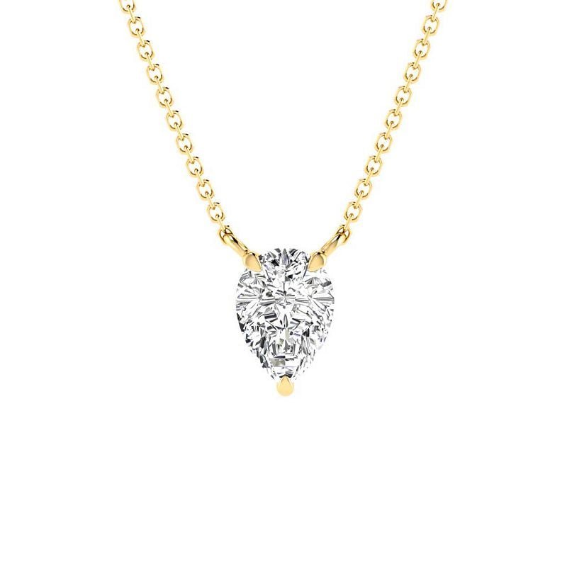 0.50 - 3.00 CT Pear Cut Lab Grown Diamonds - Solitaire Pendant - Primestyle.com