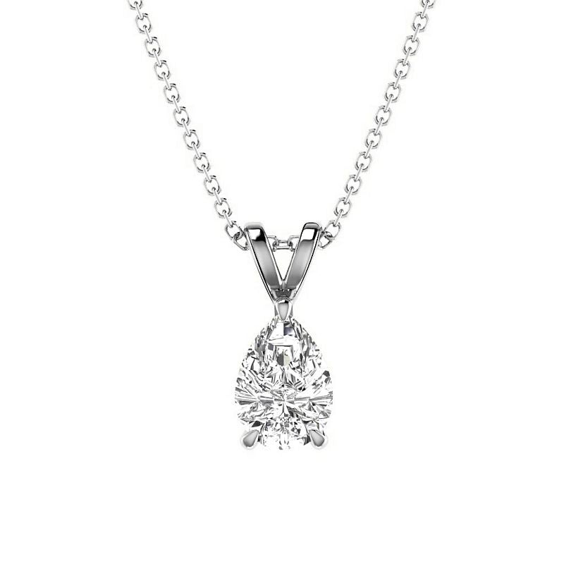 0.50-6.00 CT Pear Cut Diamonds - Solitaire Pendant